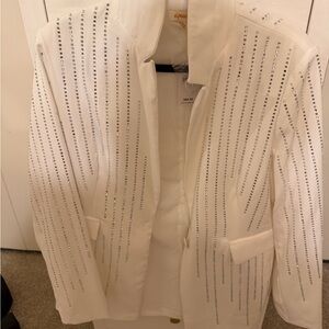 Buckle White Studded Women's Blazer